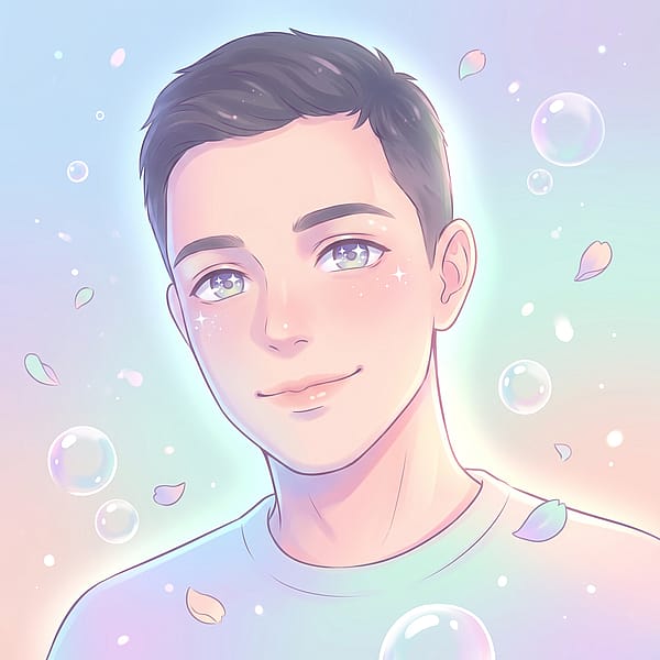 Ethereal soft pastel anime portrait with dreamy gradient lighting, gentle mood, and delicate kawaii aesthetic throughout.