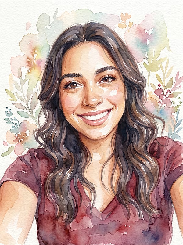 Soft watercolor anime illustration with gentle paint wash effects, color bleeding, and artistic hand-painted delicate finish.