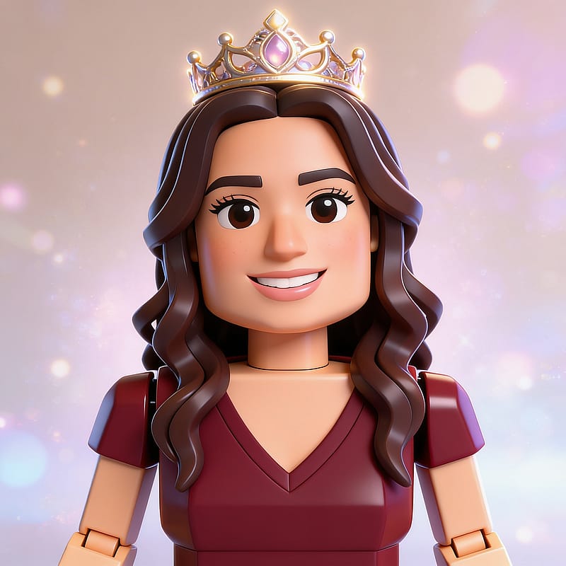 Modern Roblox 3D avatar with a glowing fantasy crown, dreamy magical background, stylized render.