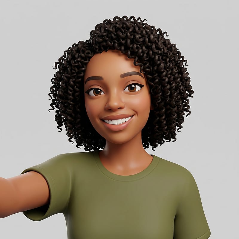 Modern smooth-mesh Roblox-style avatar portrait, R15 proportions, polished stylized 3D render on a clean studio background.