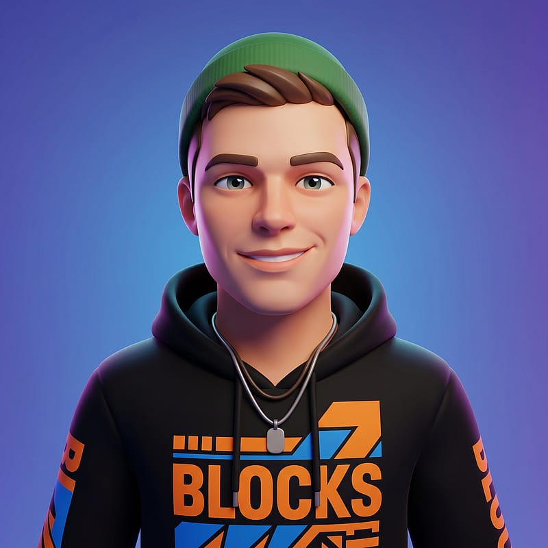 Modern Roblox-style 3D avatar in trendy streetwear, confident pose, clean studio lighting and vibrant outfit color accents.
