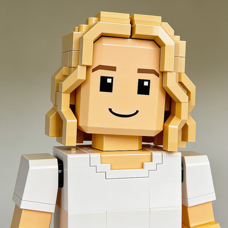 Classic Roblox blocky avatar headshot with the signature smiling block head, vibrant colors and a clean studio backdrop.