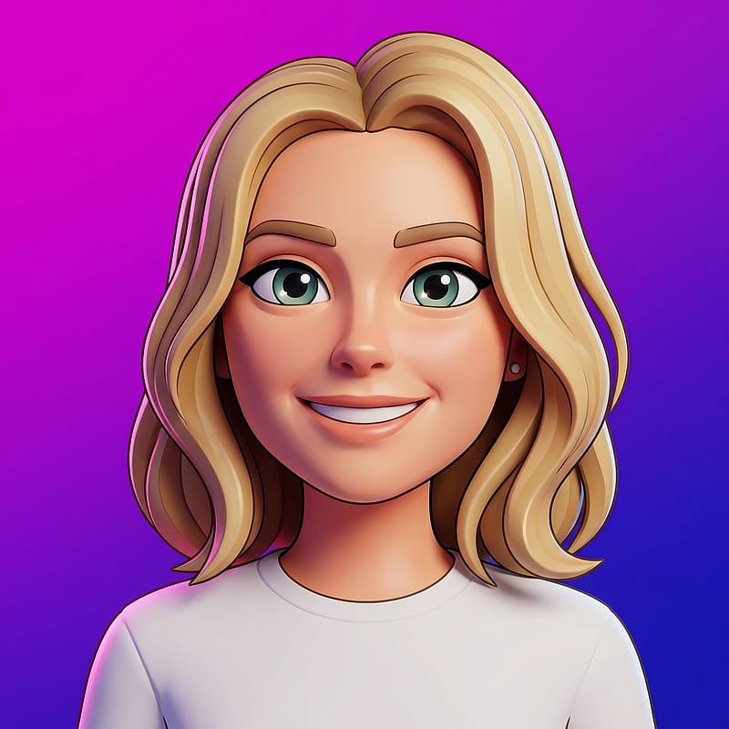Modern Roblox-style 3D avatar against a bold gradient background, high-contrast PFP-ready composition with punchy colors.